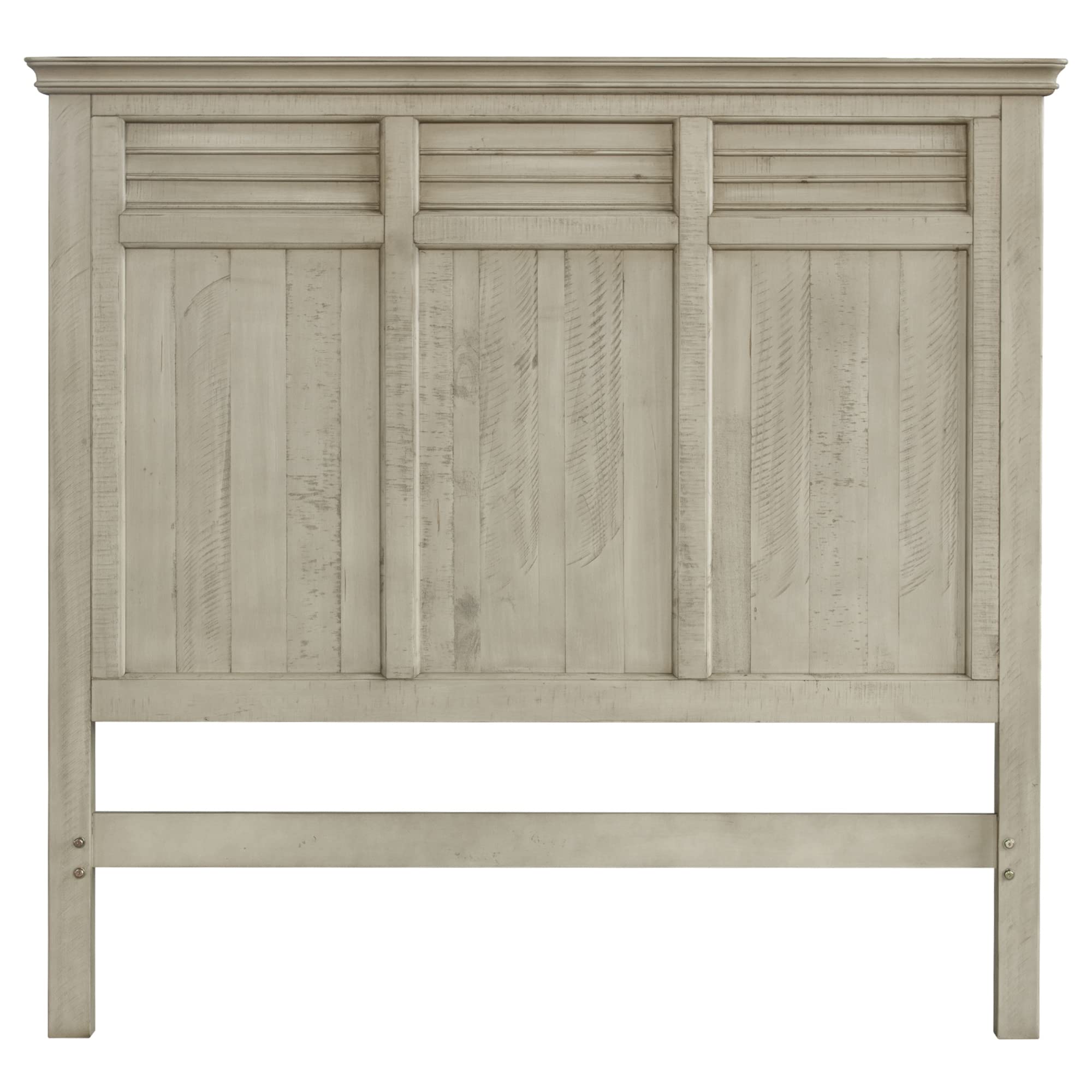 Shades of Sand Queen Bed in Antique White Finish - Coastal Inspired Bedroom Furniture for Master Bedroom or Guest Room Decor