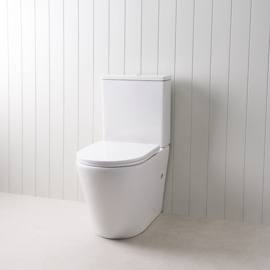 Angled Back-to-Wall Toilet Suite - Space-Saving Modern Bathroom Solution for Small Bathrooms & Powder Rooms