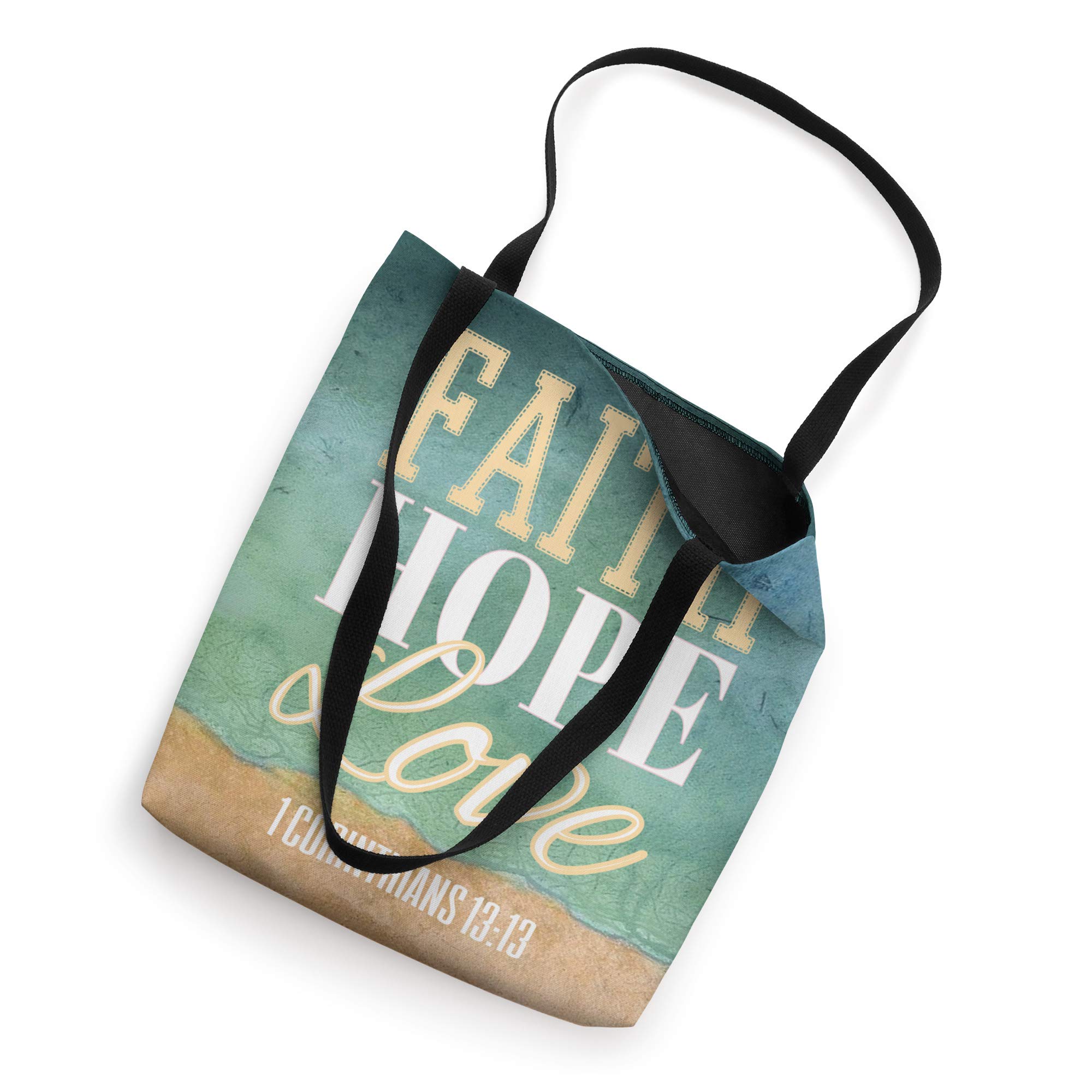 Faith Hope Love Christian Tote Bags for Women - Religious Beach Tote with Bible Verse - Perfect for Church, Bible Study & Beach Outings