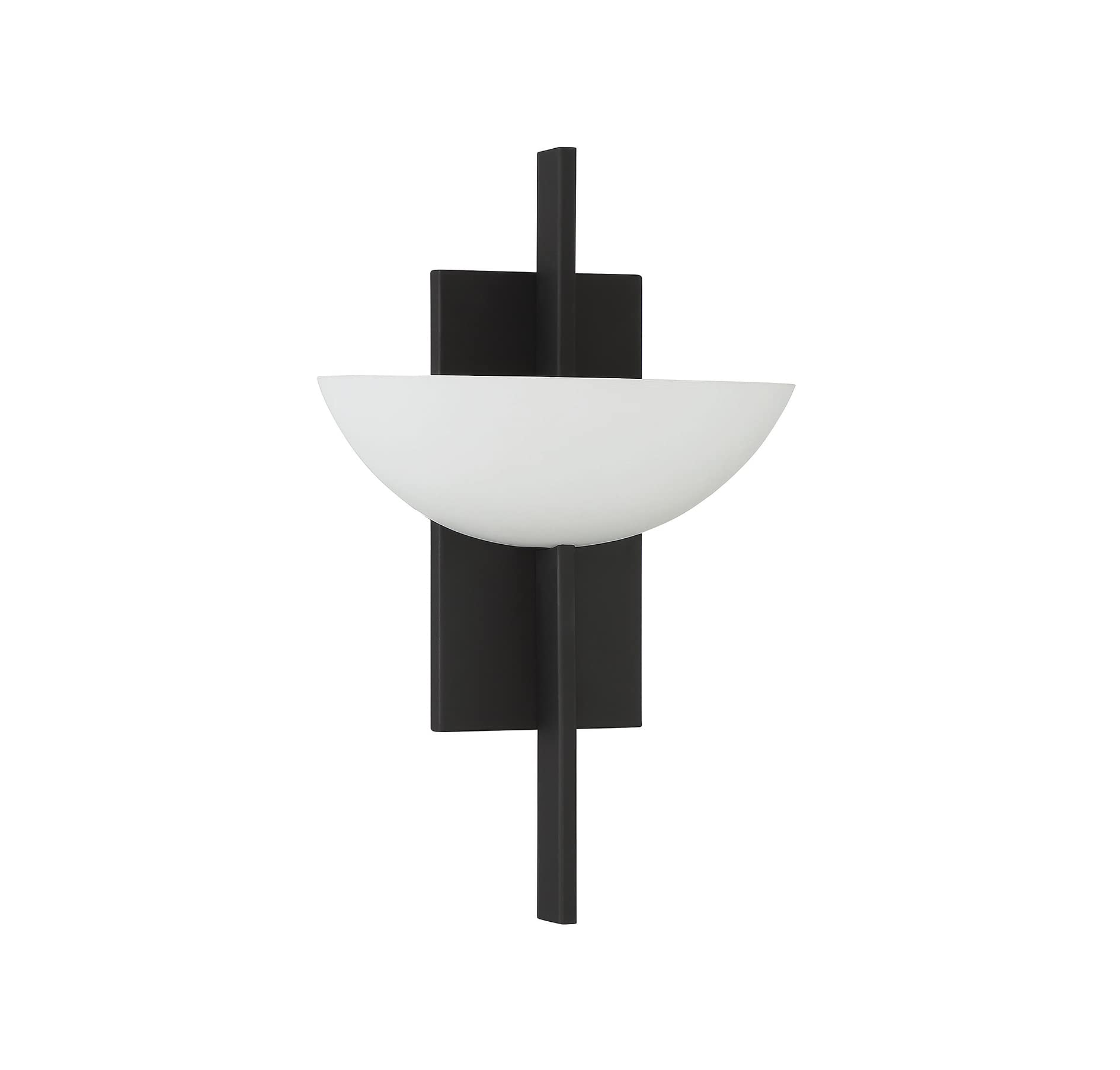 Savoy House Fallon Mid-Century Modern Wall Sconce - Vintage White Opal Glass, 1-Light 60W, 15