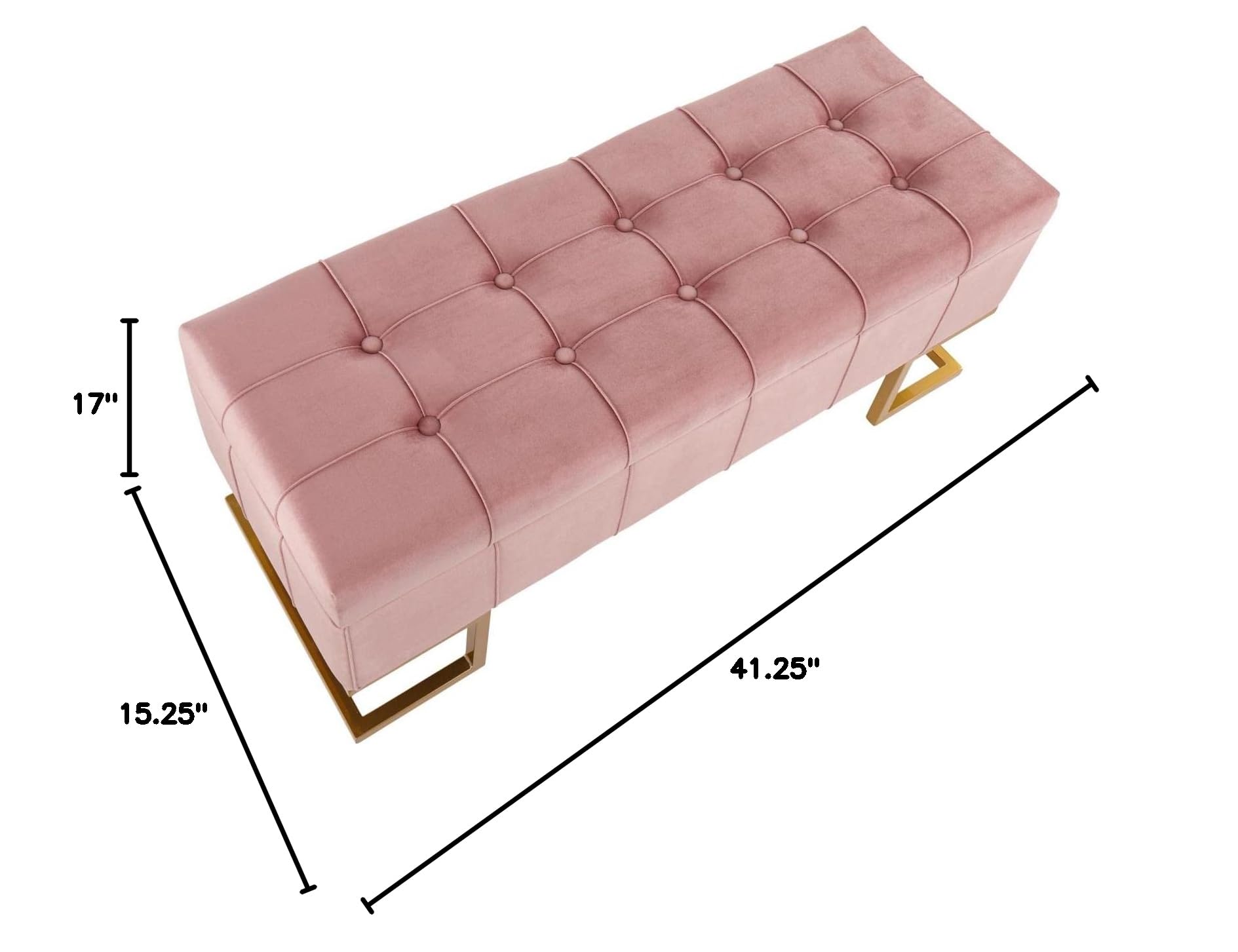 LumiSource Midas Velvet Upholstered Storage Bench - Entryway & Bedroom Organizer with Hidden Storage | Perfect for Small Spaces, Hallway Seating & Closet Organization
