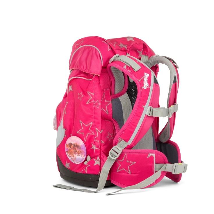 Ergobag 6-Piece School Backpack Set for Kids - Pink Stars Design, Lightweight & Durable, Perfect for Elementary Students, School Supplies, and Daily Use