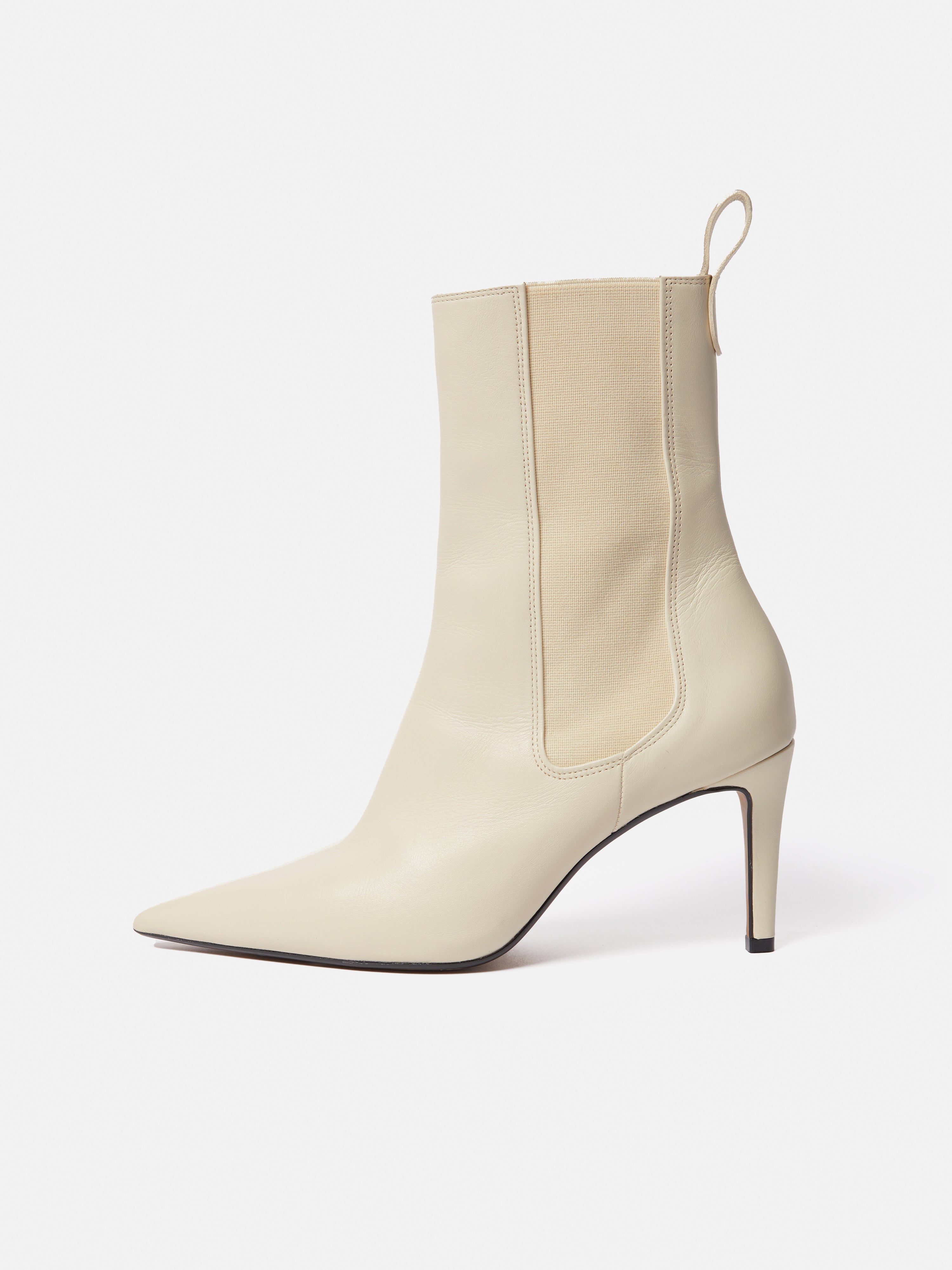 Stylish Cream Heeled Boots for Women - Comfortable & Fashionable Ankle Boots - Perfect for Fall, Winter & Casual Outfits