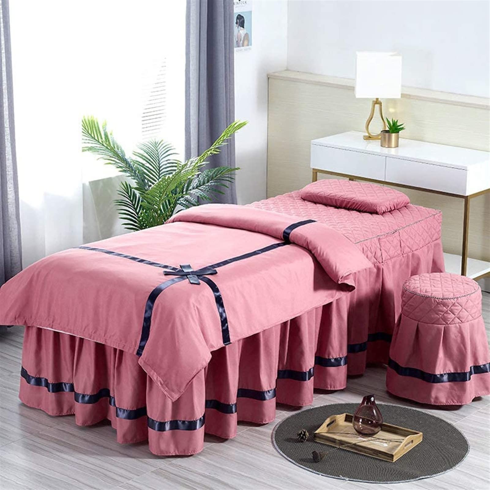 Premium Soft Microfiber Massage Table Sheets Set - 4 Piece Beauty Bed Cover for Spa, Salon & Massage Therapy with Face Rest Hole (80x190cm/31x75inch) - Ideal for Professional Massage, Facial Treatments & Relaxation Therapy