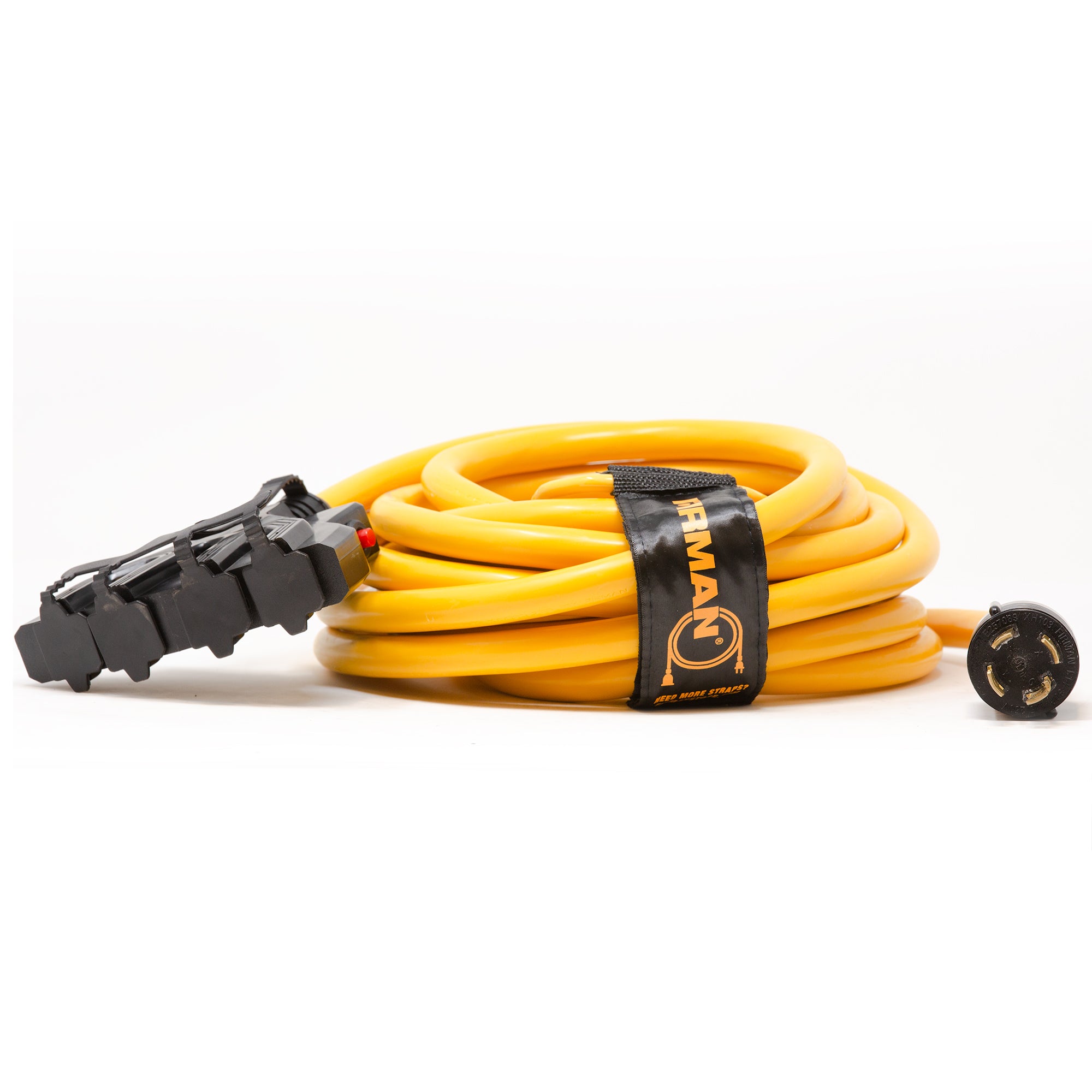 25' Heavy Duty L14-30P to (4) 5-20R Power Cord with Storage Strap | 30 Amp 125/250V Extension Cable for Generators, RVs & Outdoor Power Distribution | Perfect for Camping, Job Sites & Emergency Backup