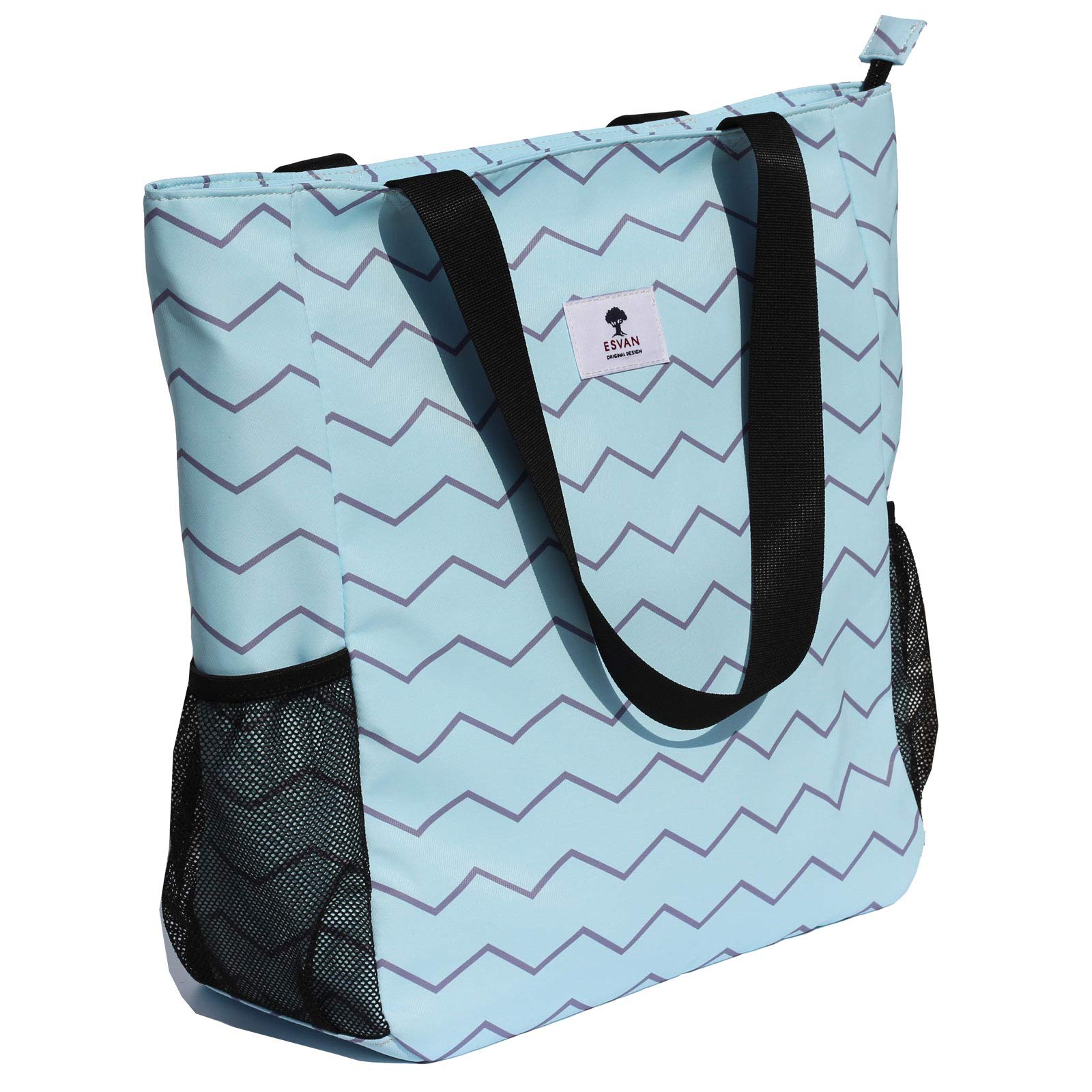 ESVAN Original Floral Print Large Waterproof Tote Bag - Durable Shoulder Bag for Women, Gym, Beach, Travel & Everyday Use | Stylish Carryall for Work, Shopping & Outdoor Activities