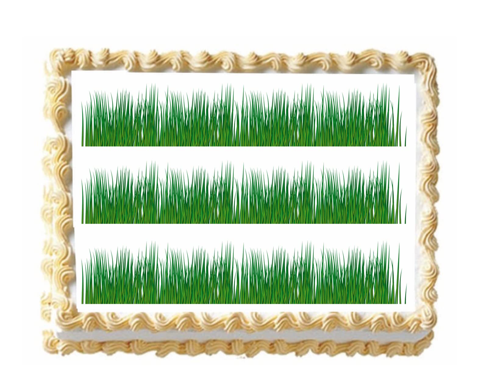 Edible Grass Cake Border Strips - Decorative Cake Topper for Birthday, Wedding, and Party Cakes - Perfect for Spring, Garden, and Nature-Themed Desserts