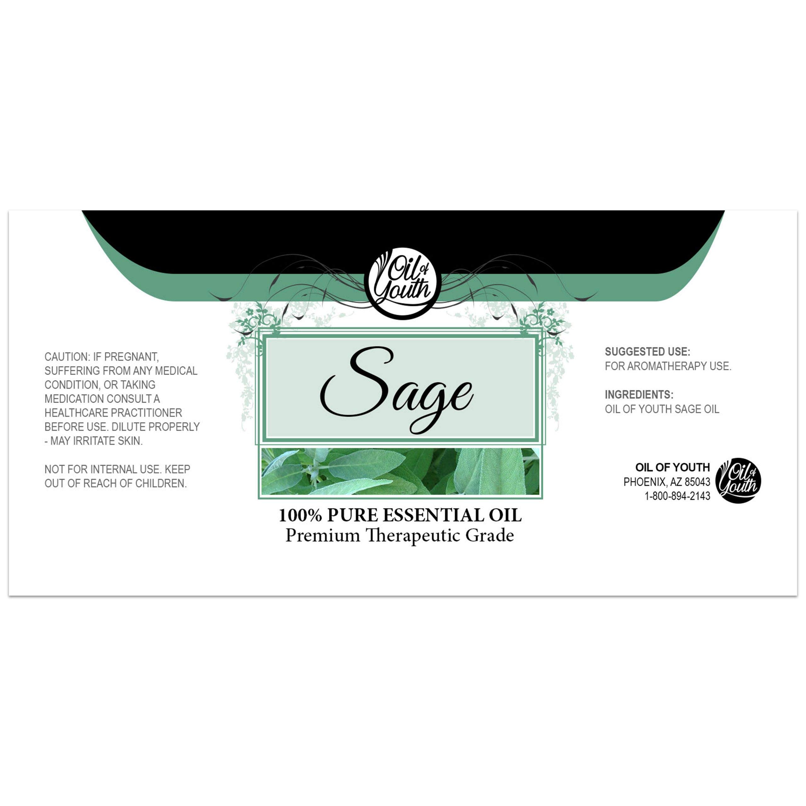 Youth Sage Essential Oil 4oz - 100% Pure Aromatherapy Oil for Diffusers, Massage & Relaxation | Stress Relief & Mood Enhancement for Home Spa & Yoga