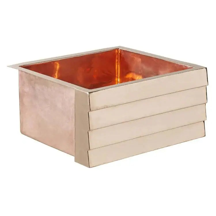 Thompson Kahlo 17 Handcrafted Polished Rose Gold Kitchen Sink   KPA 1715T
