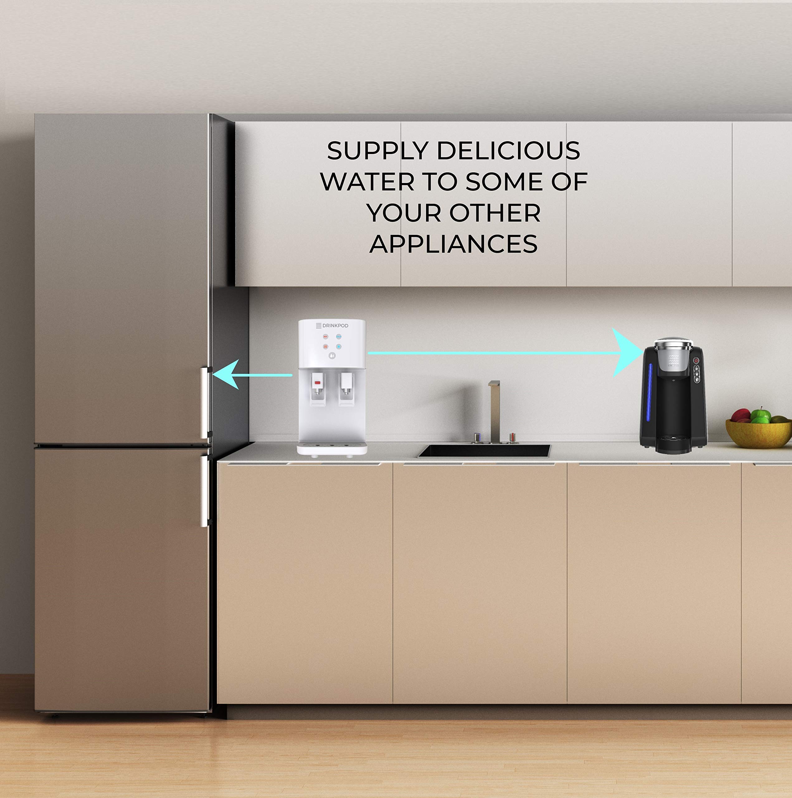 Countertop Bottleless Water Cooler with Hot & Cold Modes - Energy Efficient Water Dispenser for Office & Home Use | Perfect for Kitchens, Break Rooms & Workspaces