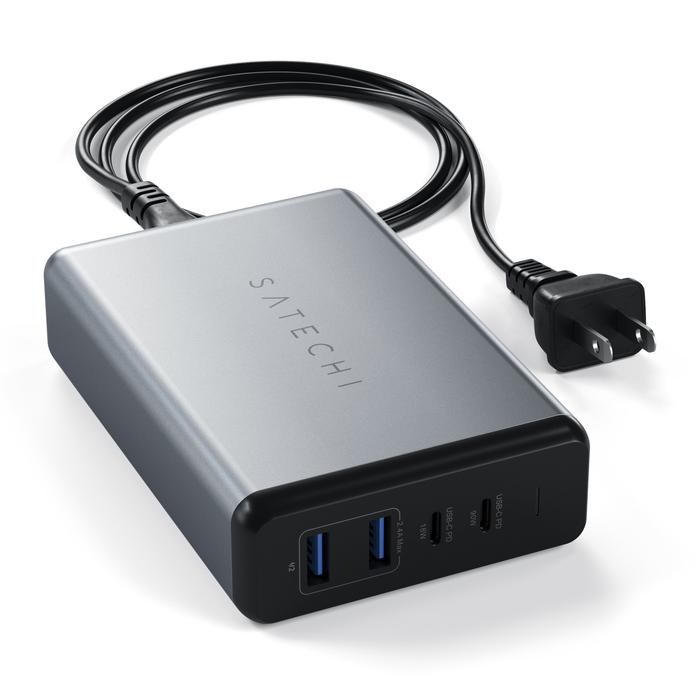 Satechi 108W Pro USB C PD Desktop Charger (Space Gray) - Fast Charging for MacBook, iPad, iPhone & More | Perfect for Home Office & Travel