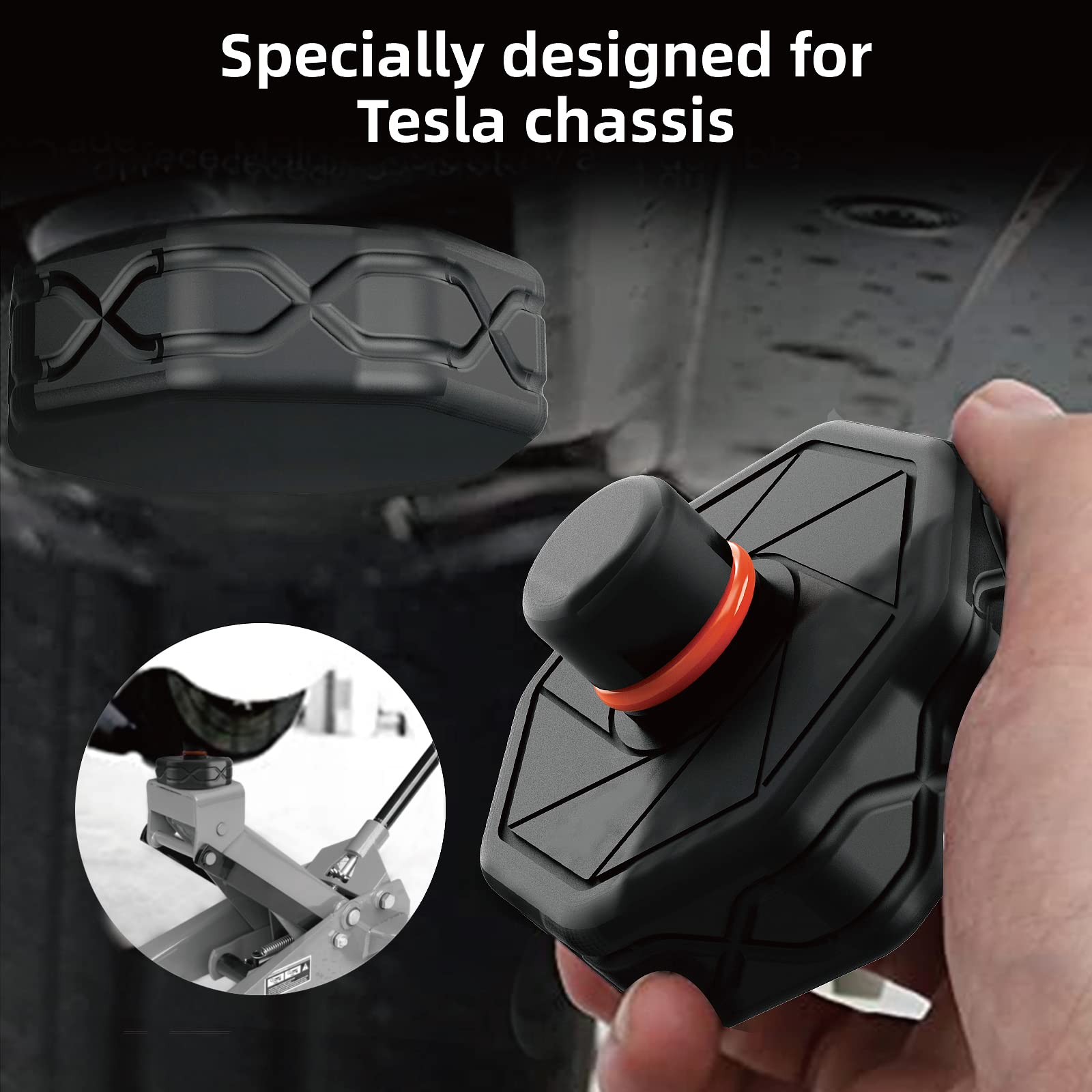 Tesla Model Y/S/3/X Jack Pads - 4 Pack Non-Slip Lifting Pucks with Storage Case for Battery & Chassis Protection | Perfect for DIY Maintenance, Garage Use & Roadside Emergency Repairs