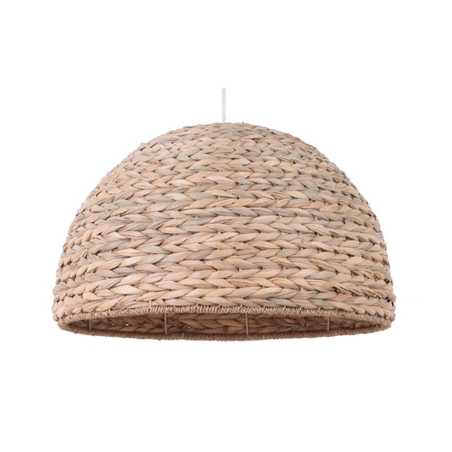 Natural Woven Wicker Plug-In Swag Pendant Light with 22W Bulb - Perfect for Farmhouse, Boho, and Rustic Home Decor