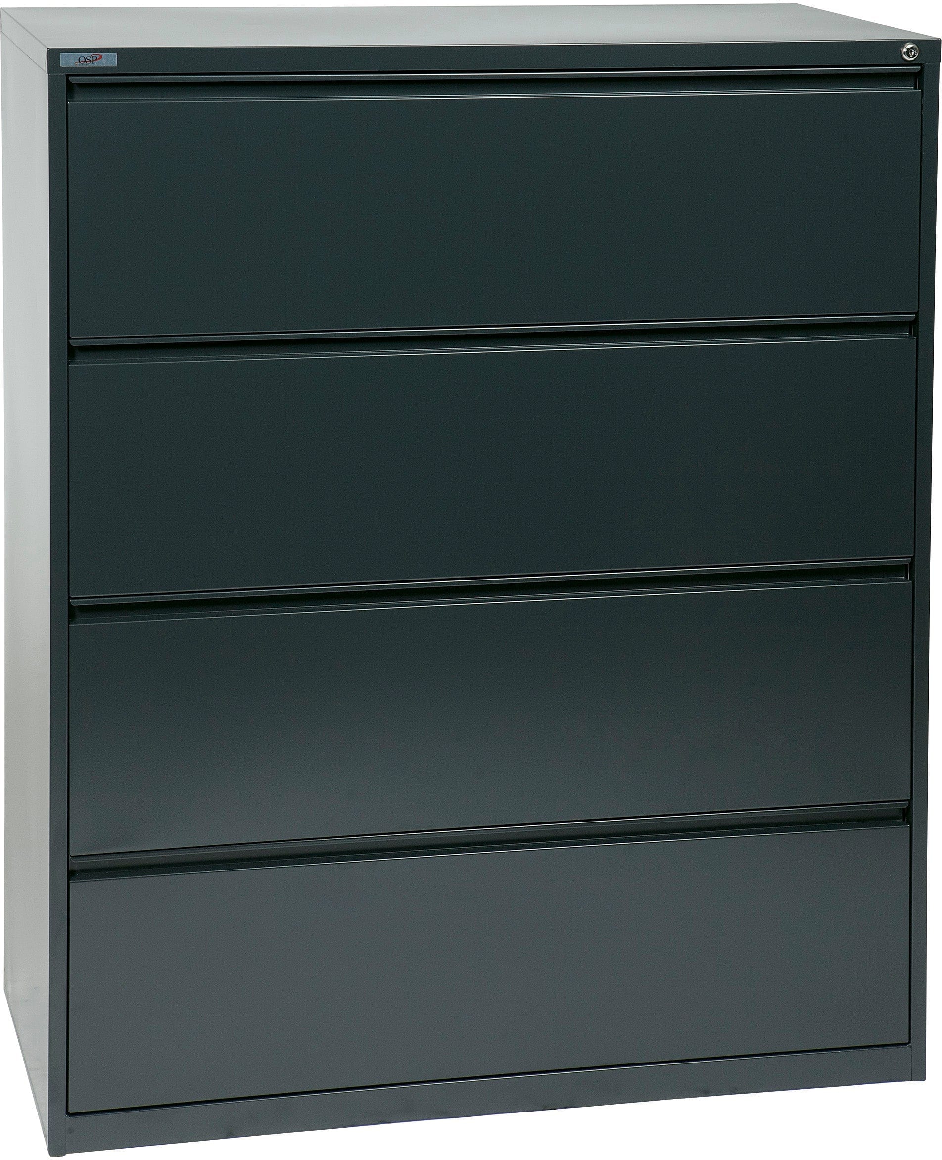 Office Star 4-Drawer Lateral File Cabinet with Removable Core Lock & Adjustable Glides - Secure Document Storage for Home Office or Business Use [LF4]