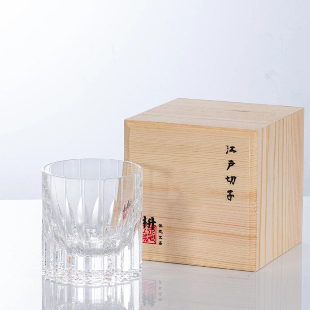 Edo Kiriko Handcrafted Crystal Whisky Glass - Japanese Cut Glass Tumbler for Scotch, Bourbon & Tea - Elegant Barware & Gift for Home Entertaining