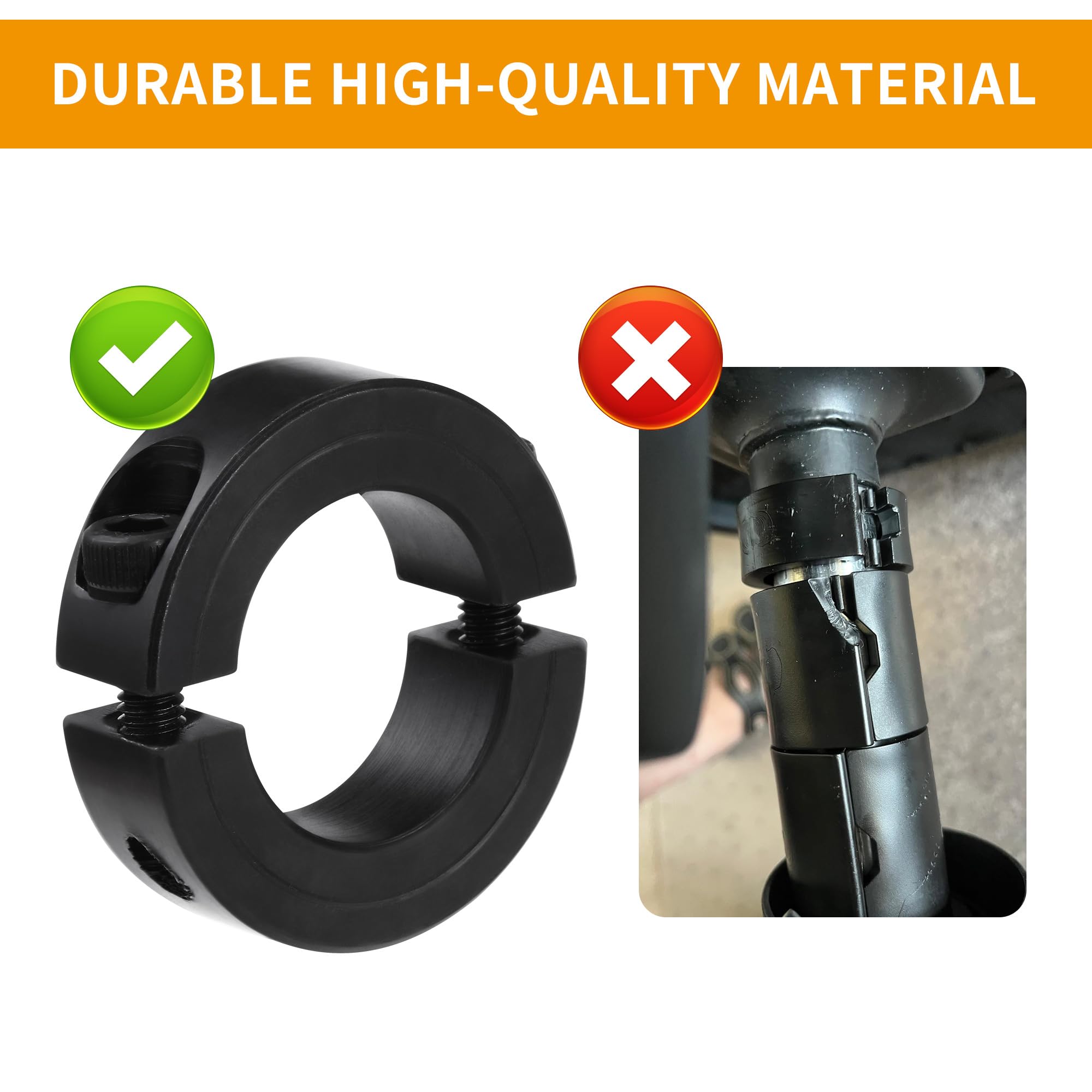 Steel Gas Lift Cylinder Clamp Holder - Fix Sinking Office Chair Without Replacement | Adjustable Height Chair Saver Kit | No Tools Required | Perfect for Home Office, Gaming & Workstation Chairs