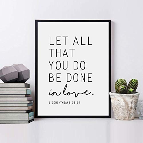 1 Corinthians 16:14 Bible Verse Print - 8x10 Scripture Wall Art for Home & Office Decor