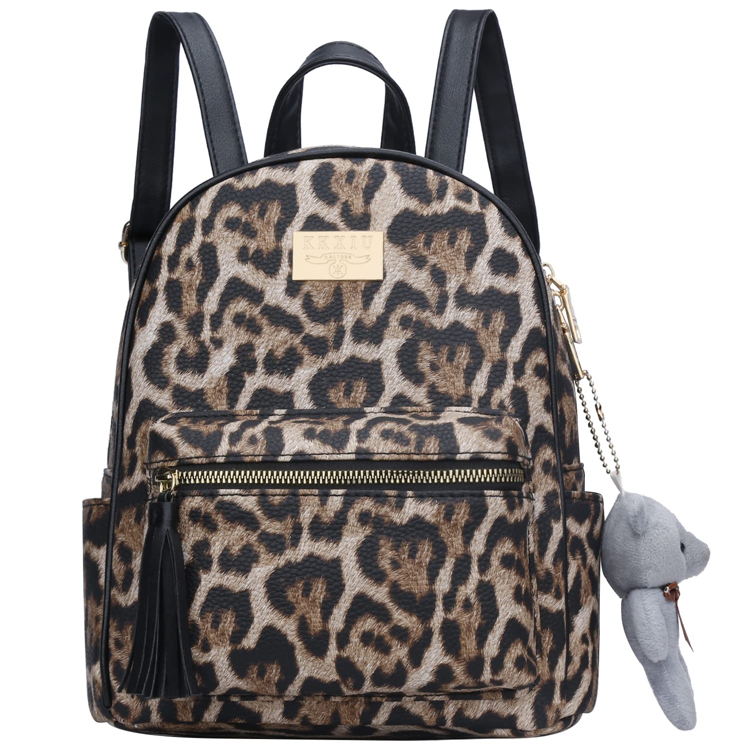 KKXIU Small Backpack Purse for Women - Stylish Synthetic Leather Quilted Mini Daypack with Tassel, Fashionable Ladies Bookbag - Perfect for Work, School, Travel & Daily Use