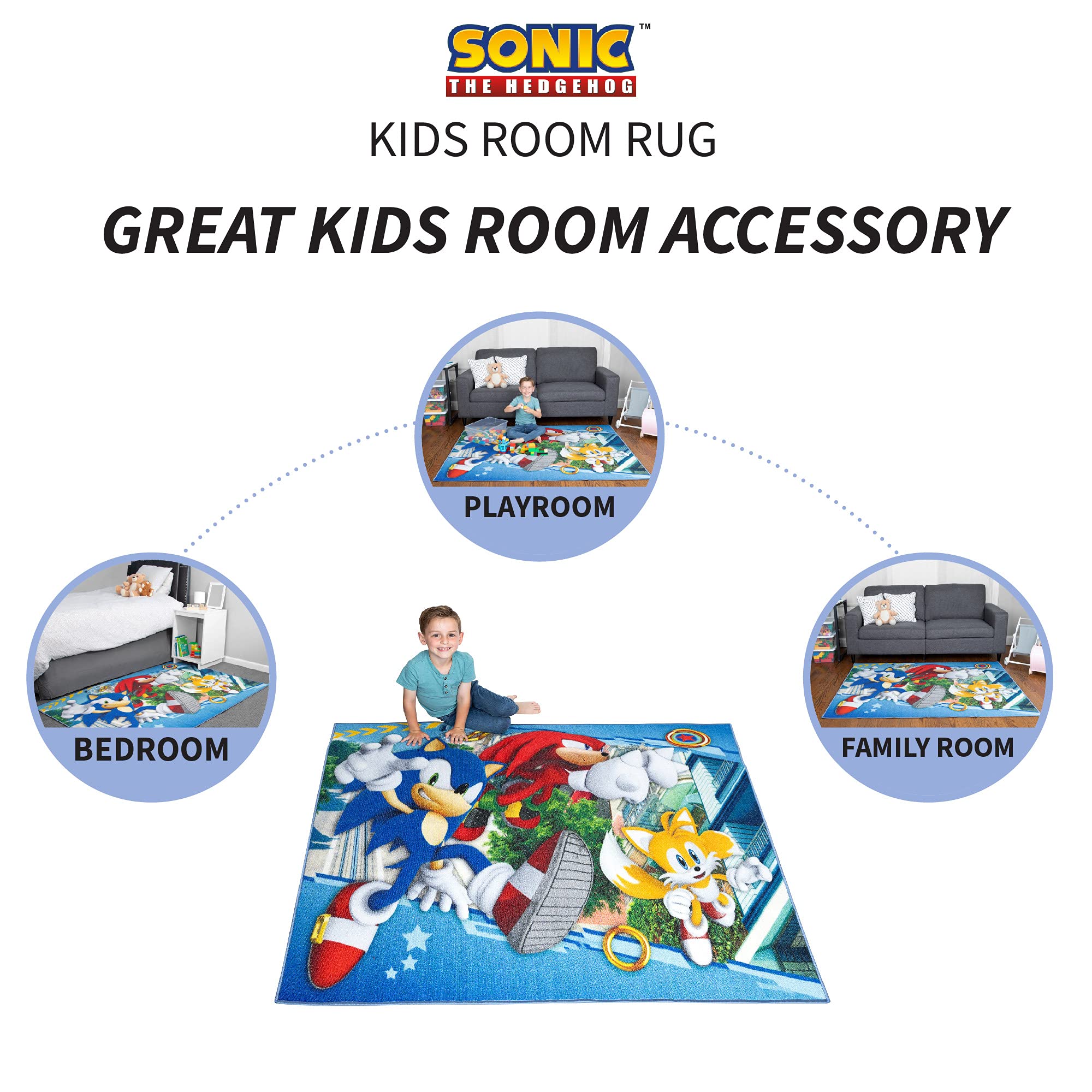 Non-Slip Sonic The Hedgehog Anime Kids Room Rug - 69