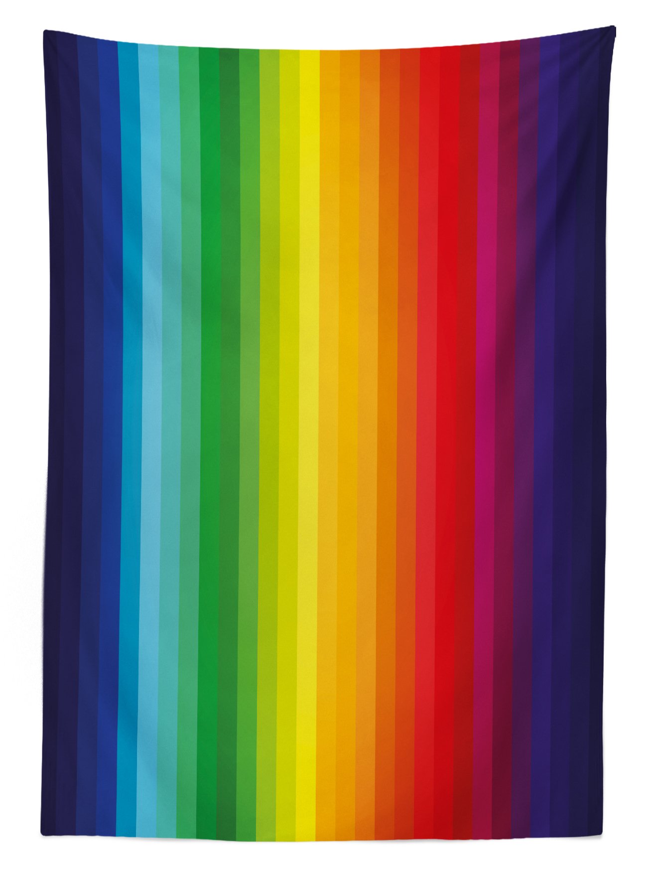 Lunarable Rainbow Outdoor Tablecloth - Colorful Vertical Stripes Abstract Art Design, Washable Picnic Table Cover 58x84 Inches - Perfect for BBQs, Garden Parties & Outdoor Dining