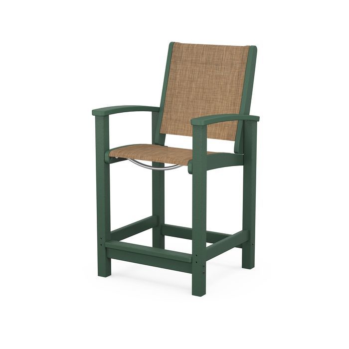 POLYWOOD Coastal Counter Chair - Durable Outdoor Bar Stool for Patio, Deck & Poolside - Weather-Resistant & Low Maintenance