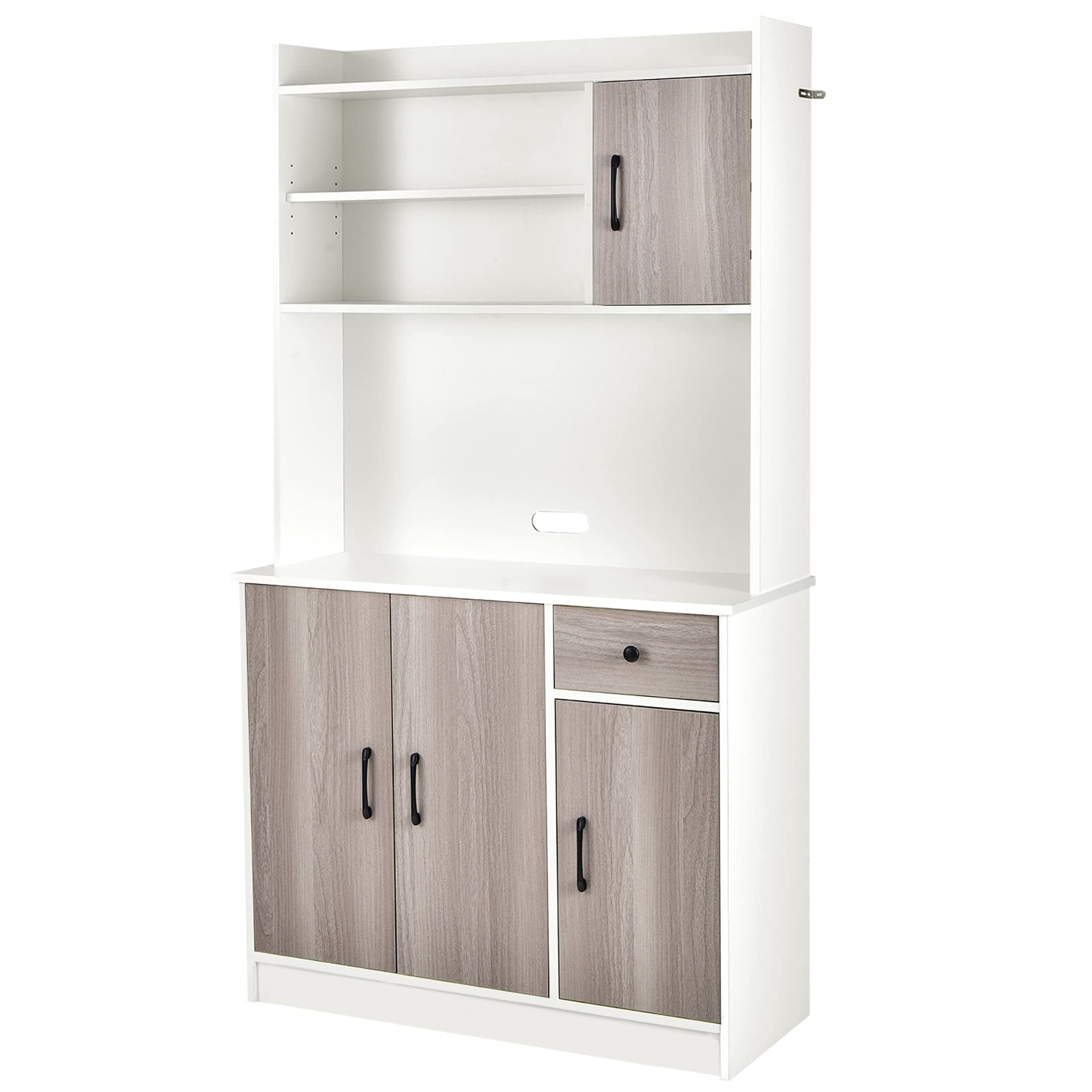 White Buffet Hutch Cabinet with Drawers & Storage - Kitchen Sideboard for Dining Room, Living Room & Home Decor | Perfect for Entertaining & Organizing Dishes
