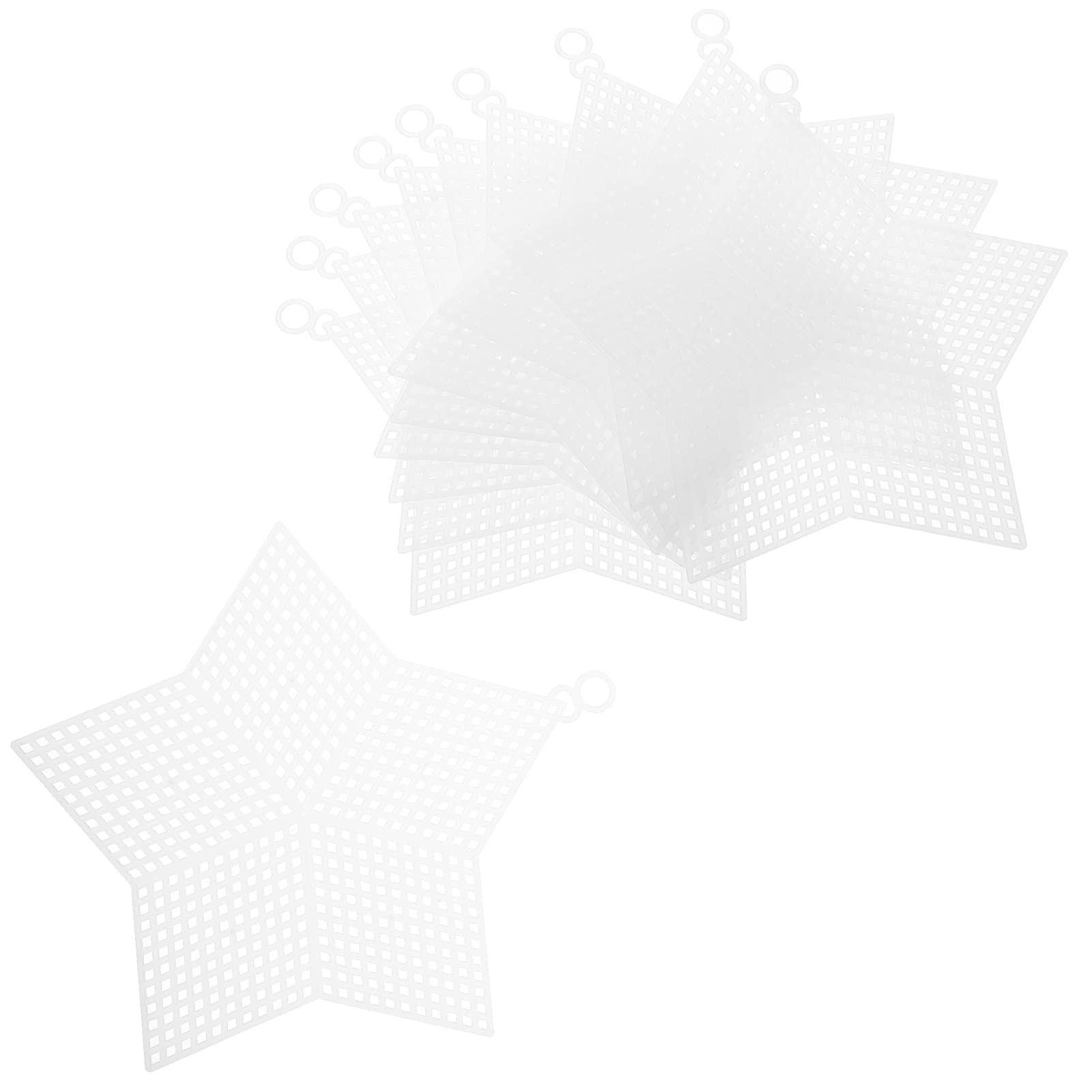 Ciieeo Plastic Canvas Sheets - 30 Pack Clear Mesh Star Pattern for Cross Stitch, Needlepoint & DIY Crafts | Perfect for Bed Sheets, Pillow Covers & Home Decor Projects