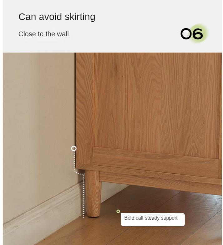 Solid Oak Wood Sliding Door Wardrobe Closet - Modern & Spacious Storage for Bedroom, Living Room, or Walk-In Closet