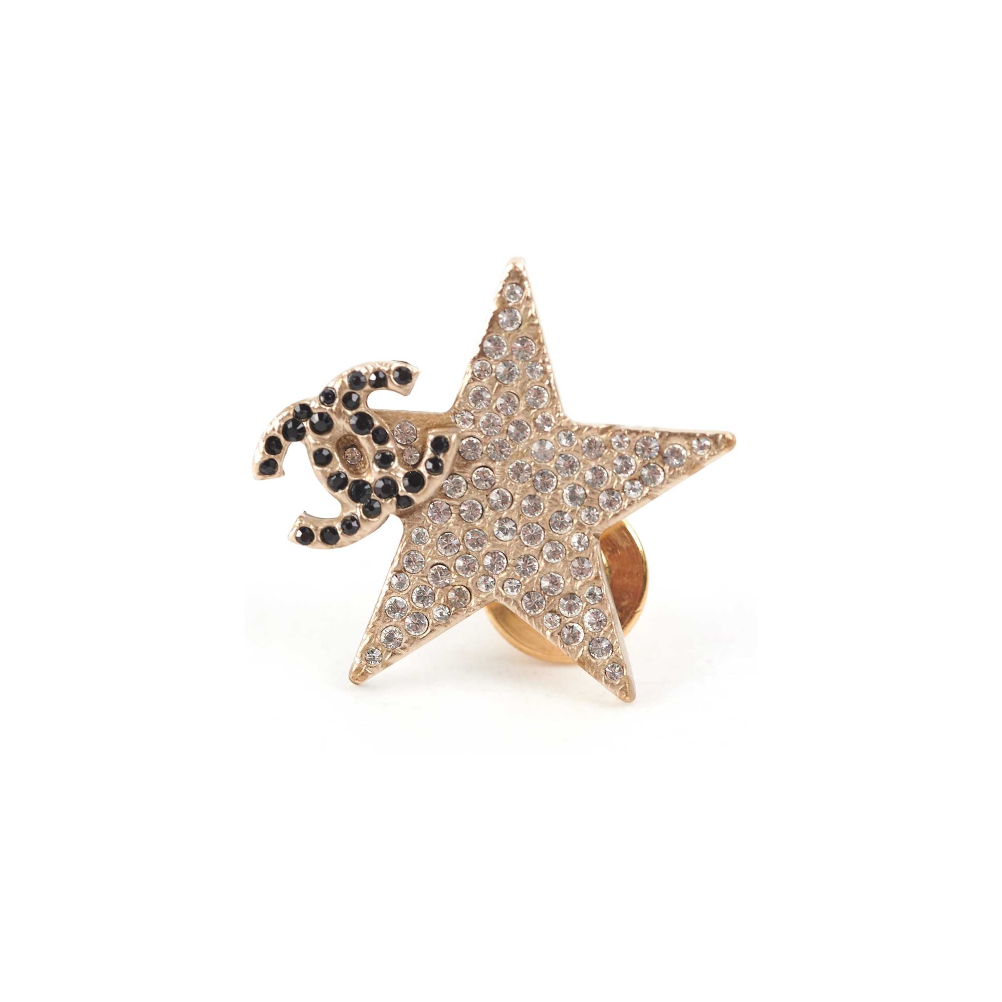 Chanel CC Star Crystal Brooch Pin - Elegant Fashion Accessory for Women, Perfect for Dresses, Jackets & Handbags