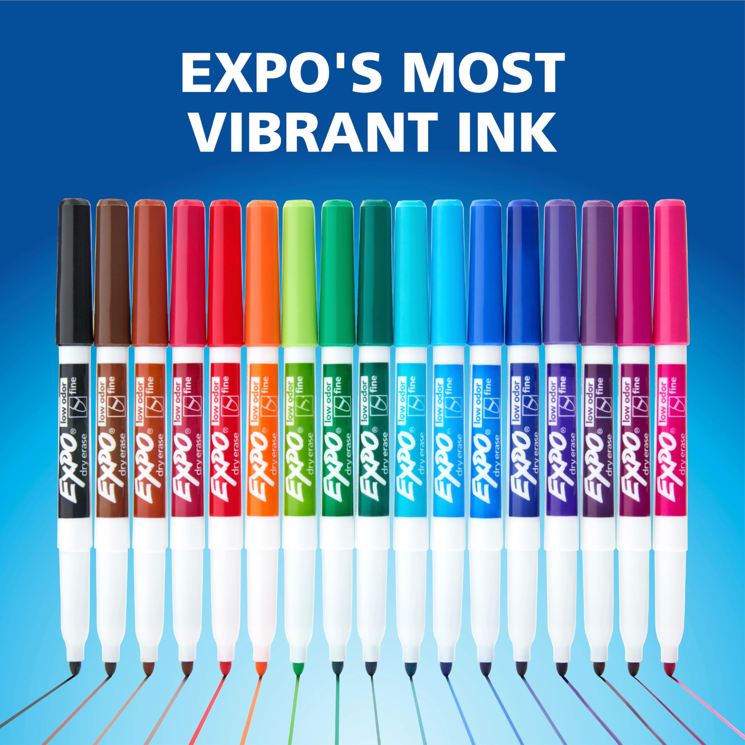EXPO Fine Tip Dry Erase Markers - 36 Pack Black Low Odor Whiteboard Markers for Teachers, Students & Professionals - Perfect for Classroom, Office, Home & Boardroom Presentations