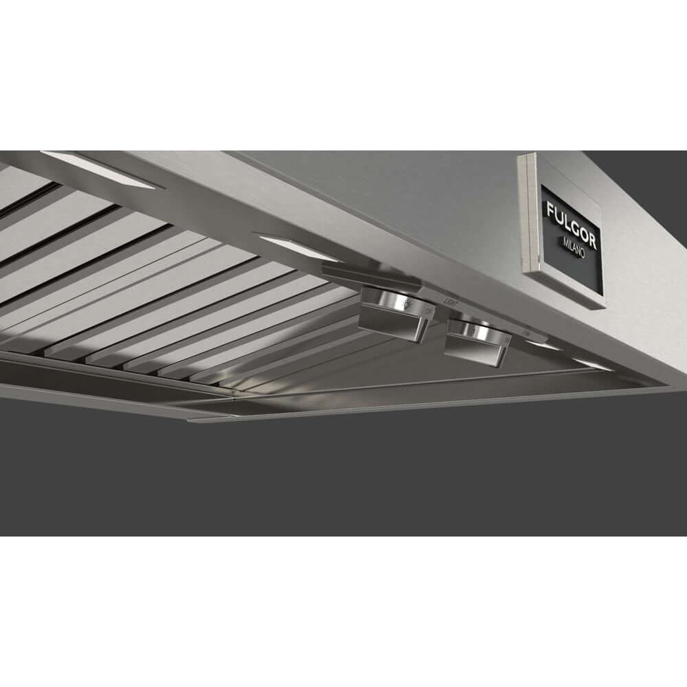 Fulgor Milano 30-Inch 600 CFM Professional Stainless Steel Under Cabinet Range Hood with Knob Control - F6PH30S2 | Powerful Kitchen Ventilation for Cooking, Grilling & Smoke Removal