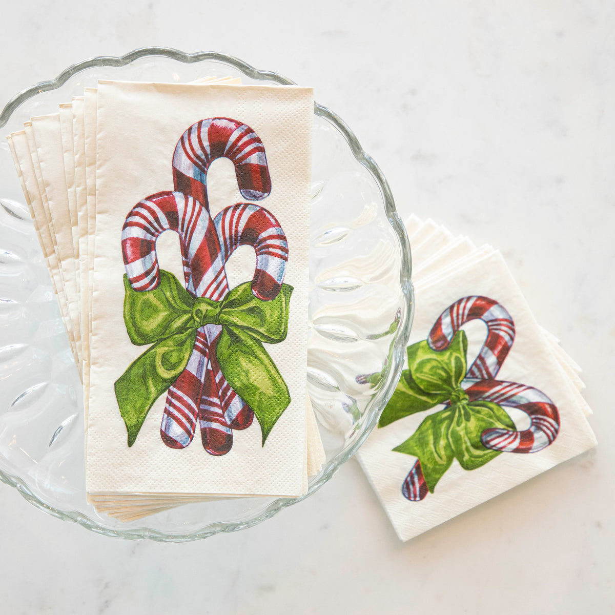 Festive Candy Cane Cocktail Napkins - 50 Pack Holiday Christmas Party Decorations - Perfect for Cocktail Parties, Christmas Celebrations and Winter Gatherings