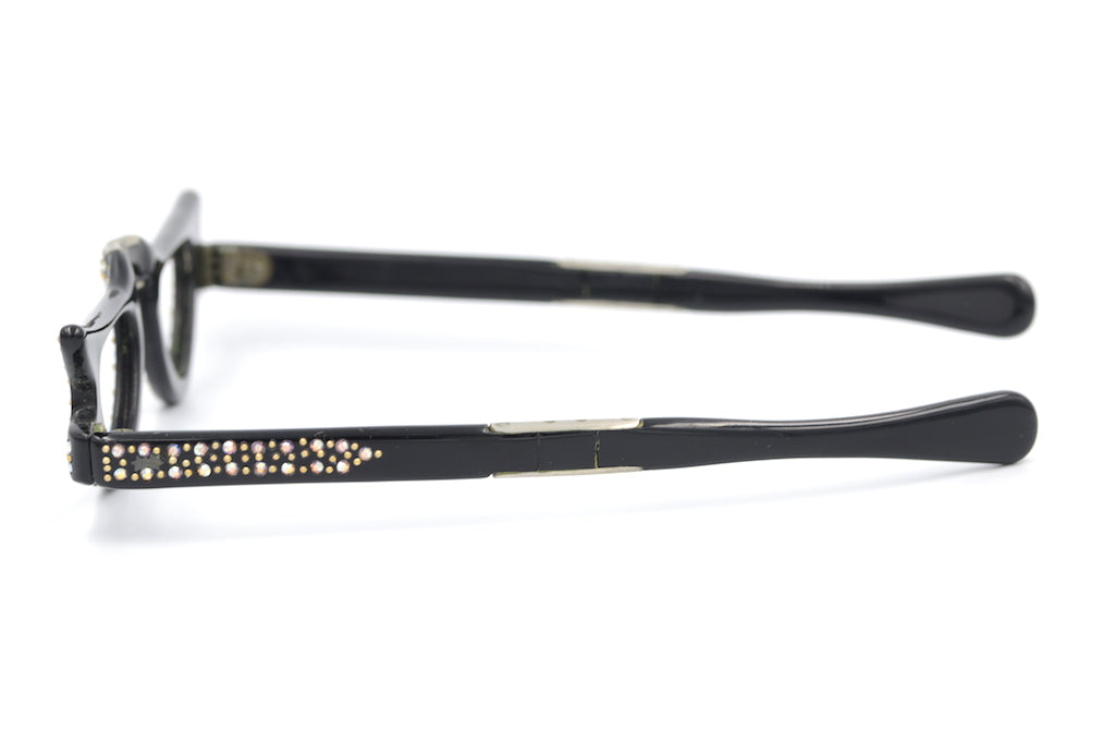 Black Rhinestone Foldable Reading Glasses - Stylish & Portable for Women - Perfect for Travel, Reading, and Fashion Accessories