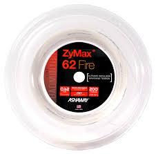 Ashaway ZyMax 62 Fire (0.62mm) Badminton String Reel - High Performance String for Competitive Play & Tournament Use