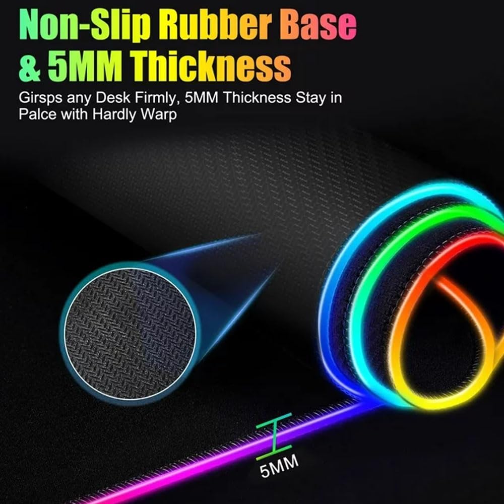 15W Wireless Charging RGB Gaming Mouse Pad - 800x300x4mm Fast Charging, Ultra-Smooth Surface, Non-Slip Base, 13 RGB Light Modes - Large Extended Gaming Mouse Mat for PC, Laptop, Office & Esports