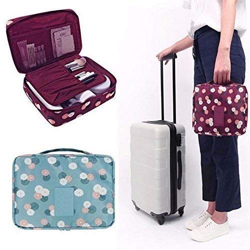 Marji&Anuvrutti Travel Cosmetic Organizer Bag - Waterproof Makeup Case with Washable Pouch for Women | Perfect for Airplane Carry-on, Gym Essentials & Toiletry Storage