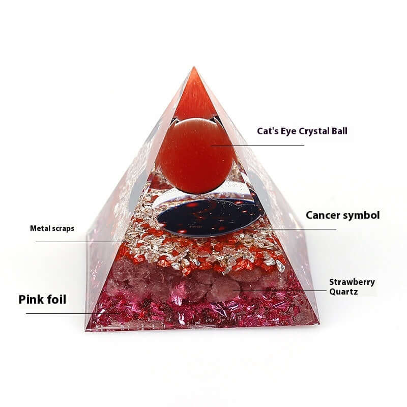 Handmade Zodiac Pyramid Crystal Decor - Feng Shui Home & Office Ornament | Perfect for Meditation, Gift Giving & Spiritual Spaces (A6655)