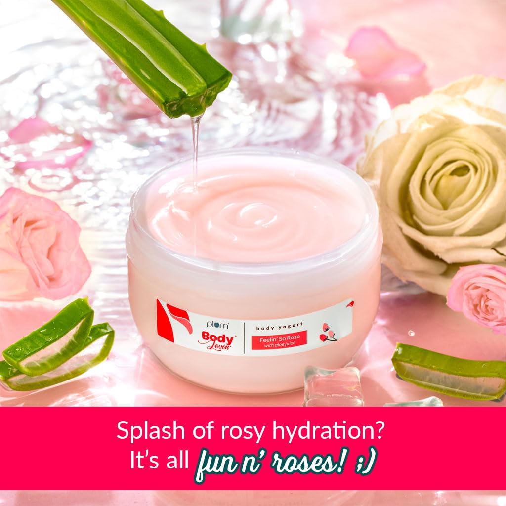 BodyLovin' Feelin' So Rose Body Yogurt - Lightweight Hydrating Moisturizer with Aloe & Rose for All Skin Types | Instant Cooling Vegan Body Lotion | Perfect for Summer Hydration & Post-Sun Care