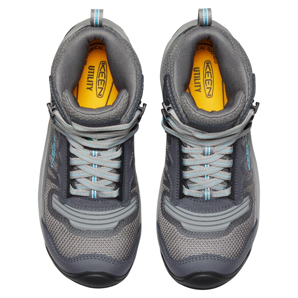 Keen Reno Women's Waterproof Composite Toe Work Shoes - Grey (1027116) | Slip-Resistant Safety Boots for Construction, Hiking & Outdoor Work