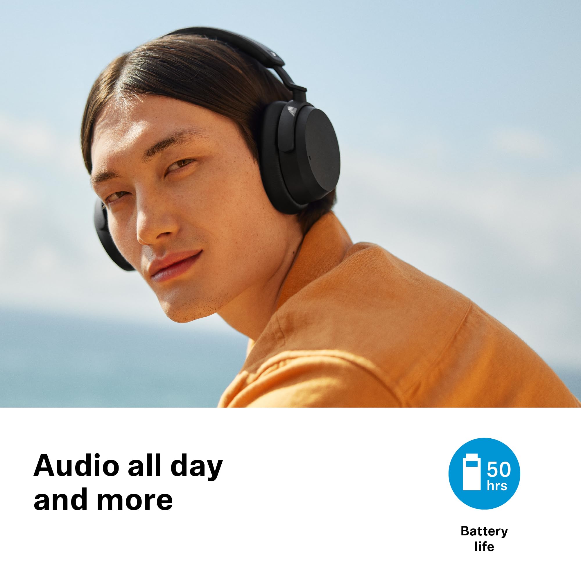 Sennheiser ACCENTUM Wireless Bluetooth Headphones with ANC - 50H Battery Life, Hybrid Noise Cancelling, All-Day Comfort & Crystal Clear Calls (Black) | Perfect for Travel, Work & Music Lovers