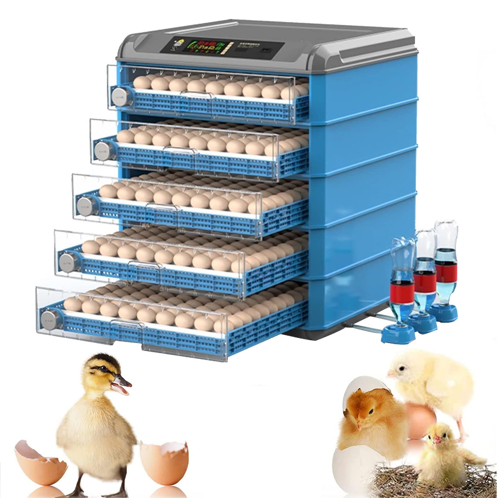 Automatic Egg Incubator for Chickens Ducks Birds - 192/256/500 Egg Capacity Poultry Hatcher with Temperature & Humidity Control, LED Display & Auto Turning - Perfect for Home Farms, Hatching Projects & Poultry Breeding