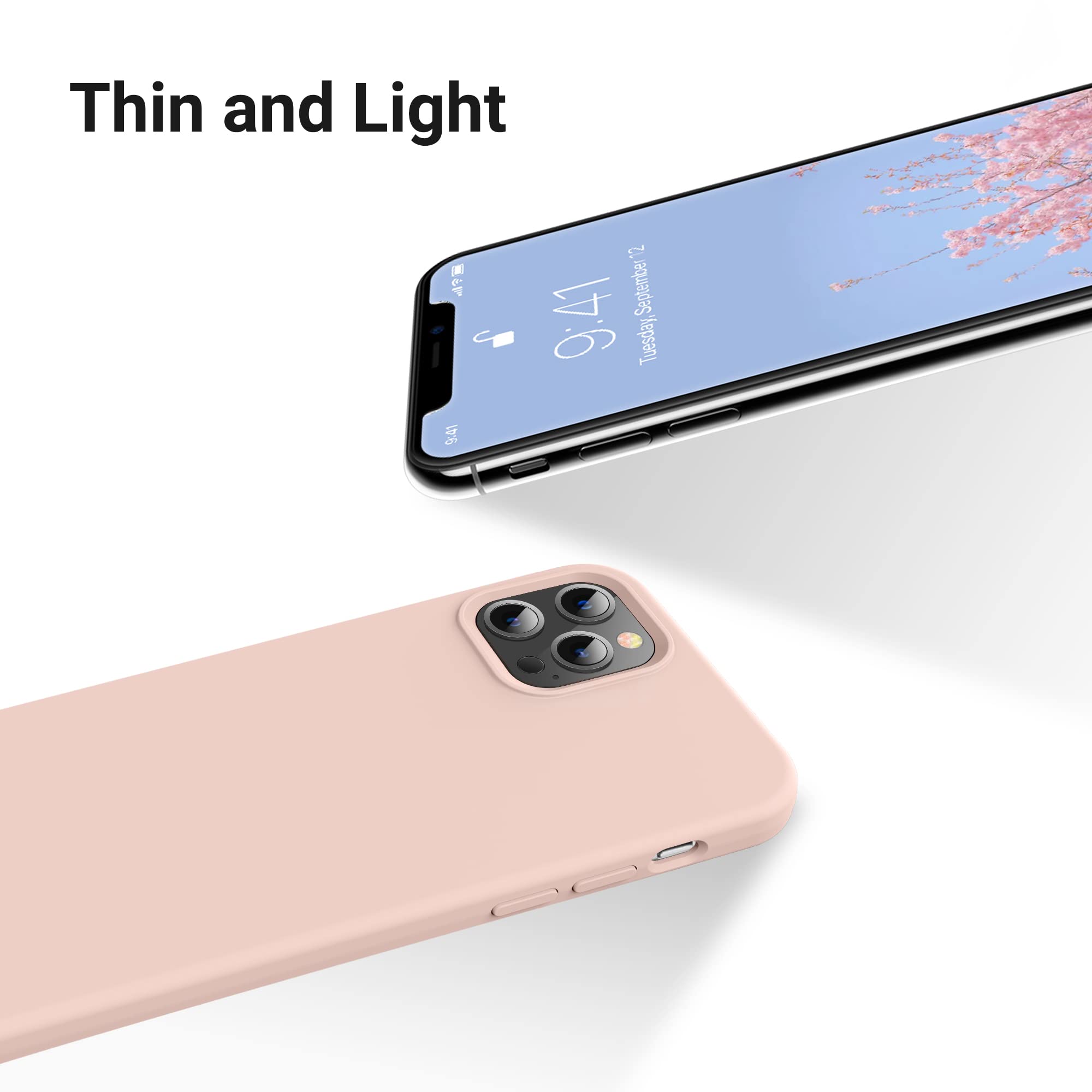 OTOFLY Premium Soft Liquid Silicone Case for iPhone 12 Pro Max 6.7 inch (2020) - Full Body Protection, Silky Smooth Touch, Shockproof Bumper Cover (Pink) | Perfect for Daily Use, Travel & Work Protection