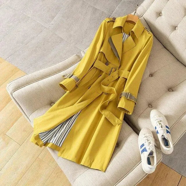 Stylish Miami Trench Coat for Women - Waterproof Long Coat with Belt, Perfect for Fall & Winter Fashion, Office Wear & Travel Essentials