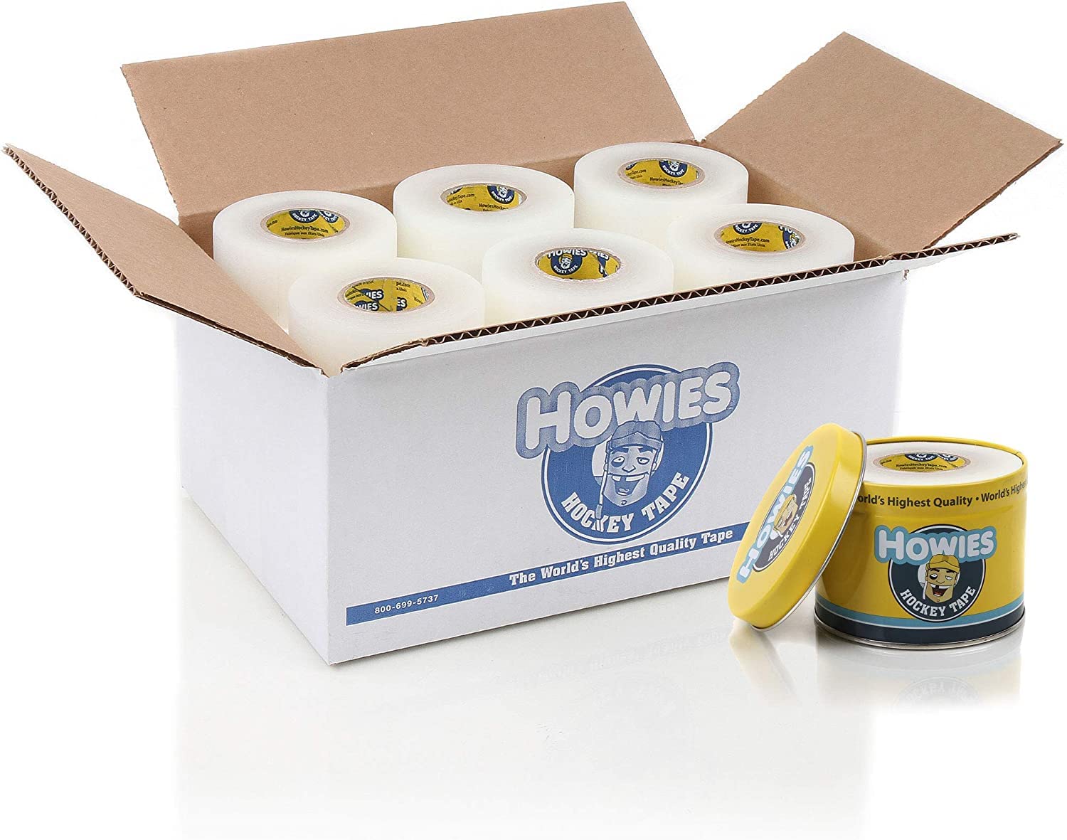 Howies Hockey Tape - Clear Shin Pad Tape (30 Pack) with Free Tape Tin | Durable Grip for Hockey Shin Guards | Perfect for Ice Hockey, Field Hockey & Sports Protection