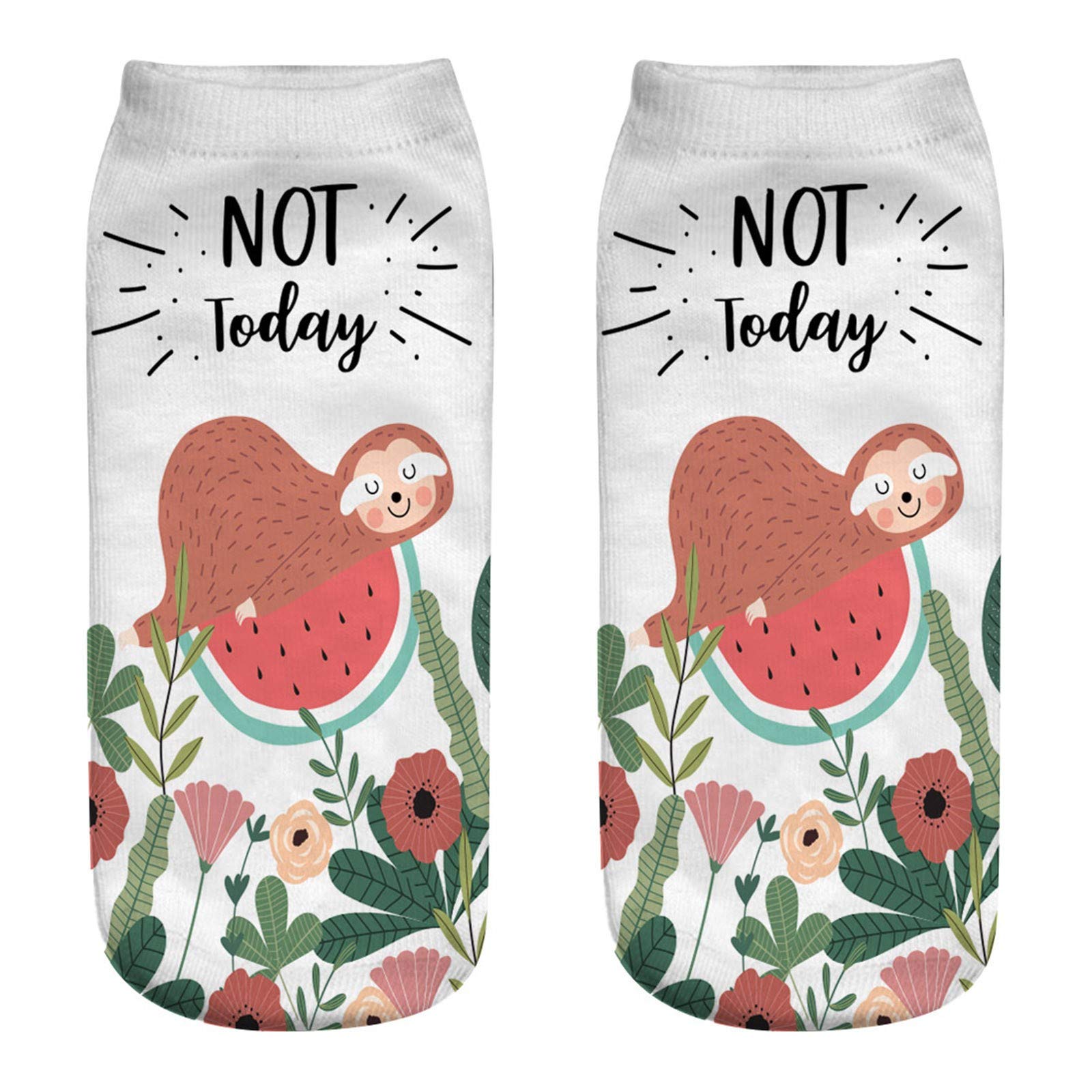 FIN86 Cotton Slim Fit Breathable Ankle Socks for Men & Women - 3D Animal Print Casual Work Business & Sports Socks - Perfect for Office, Gym, Running and Daily Wear