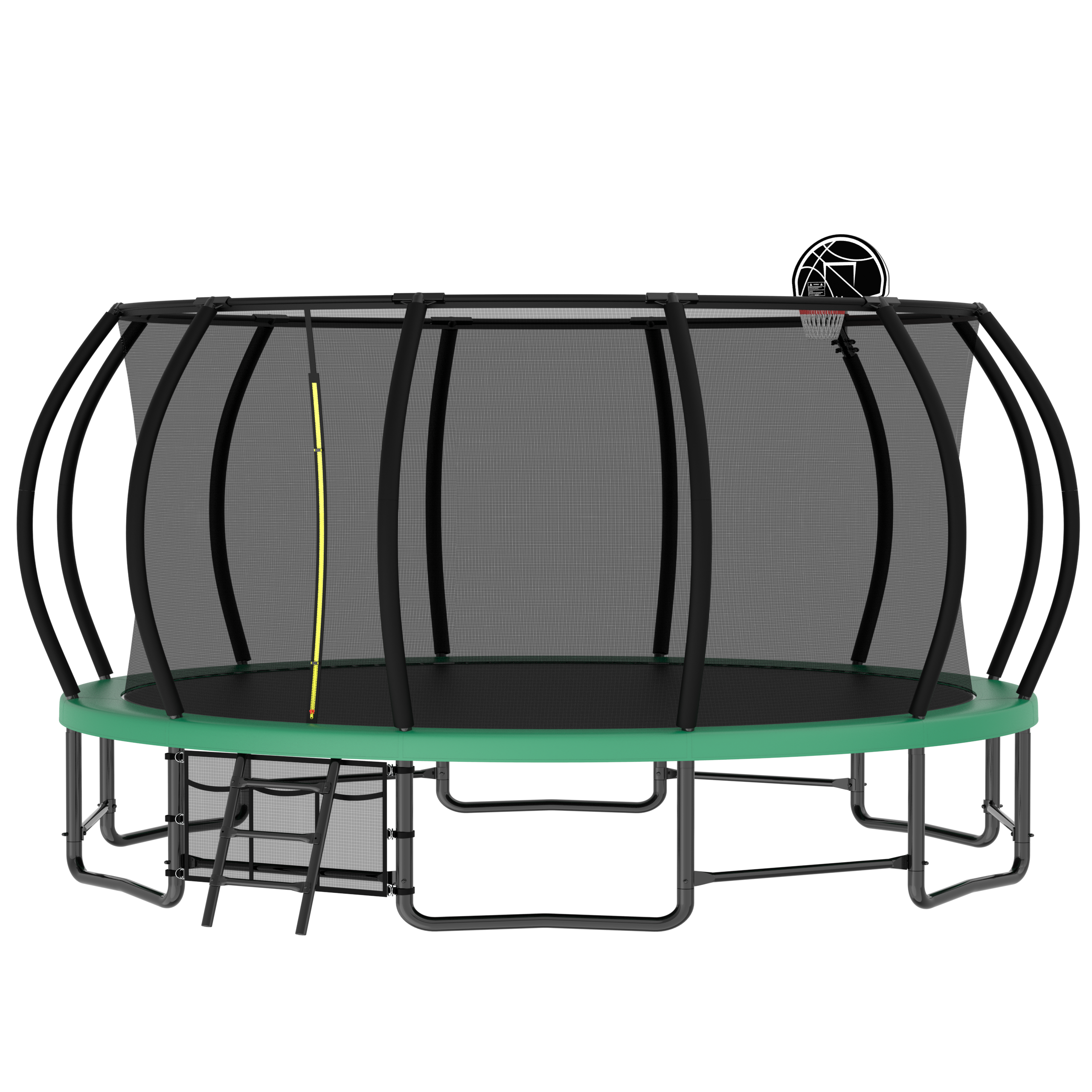 16FT Heavy Duty Outdoor Trampoline for Kids & Adults - ASTM Approved Pumpkin Shape with Anti-Rust Coating & Curved Poles | Perfect for Backyard Fun, Exercise, and Family Bonding
