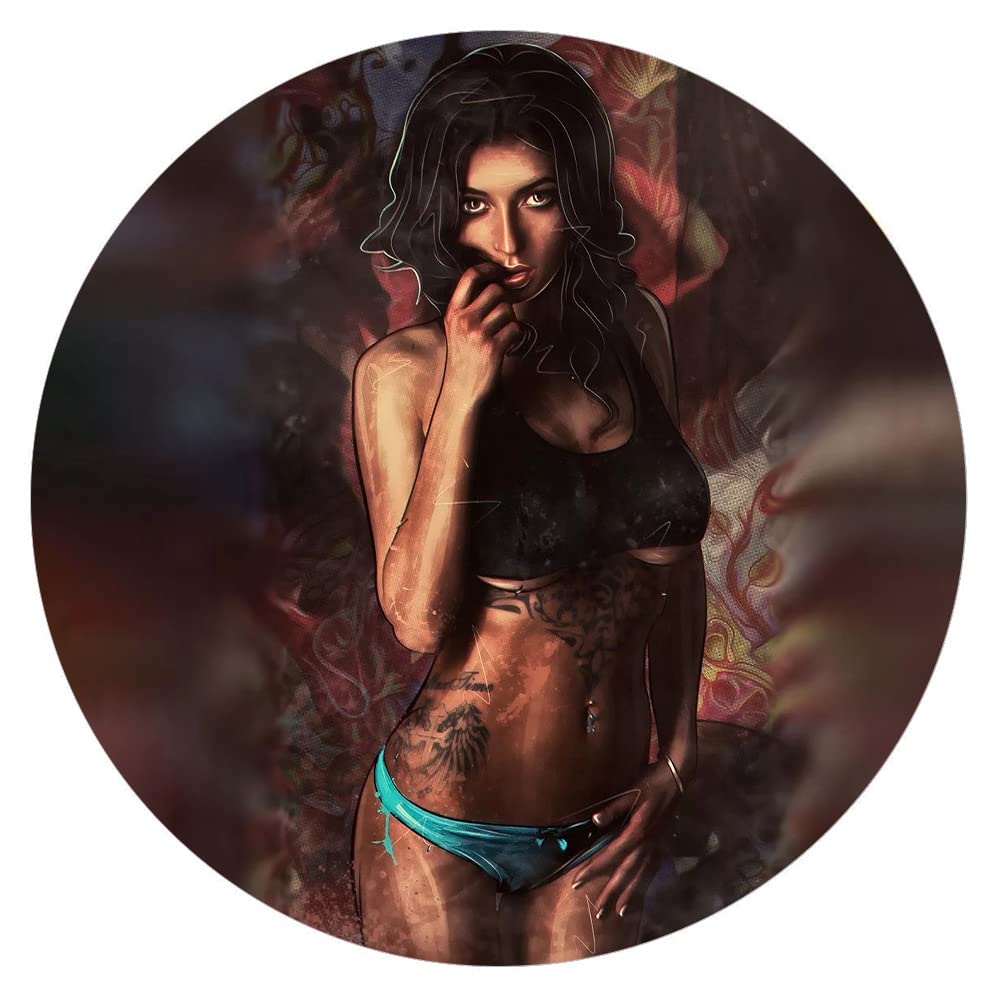 300-Piece Round Wall Art Puzzle - Modern Girl Character Series | Wooden Jigsaw Puzzle for Adults & Kids | Stress Relief, Educational & Parent-Child Game | Perfect for Home Decor, Gifts & Relaxation Activities