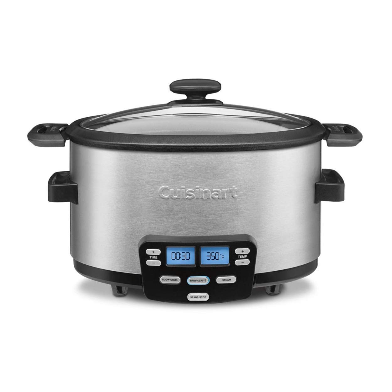 Cuisinart MSC-400 3-in-1 Multi-Cooker - 4-Quart Slow Cooker, Steamer & Sauté Pan with Browning Function (Silver) | Perfect for Family Dinners, Meal Prep & Healthy Cooking
