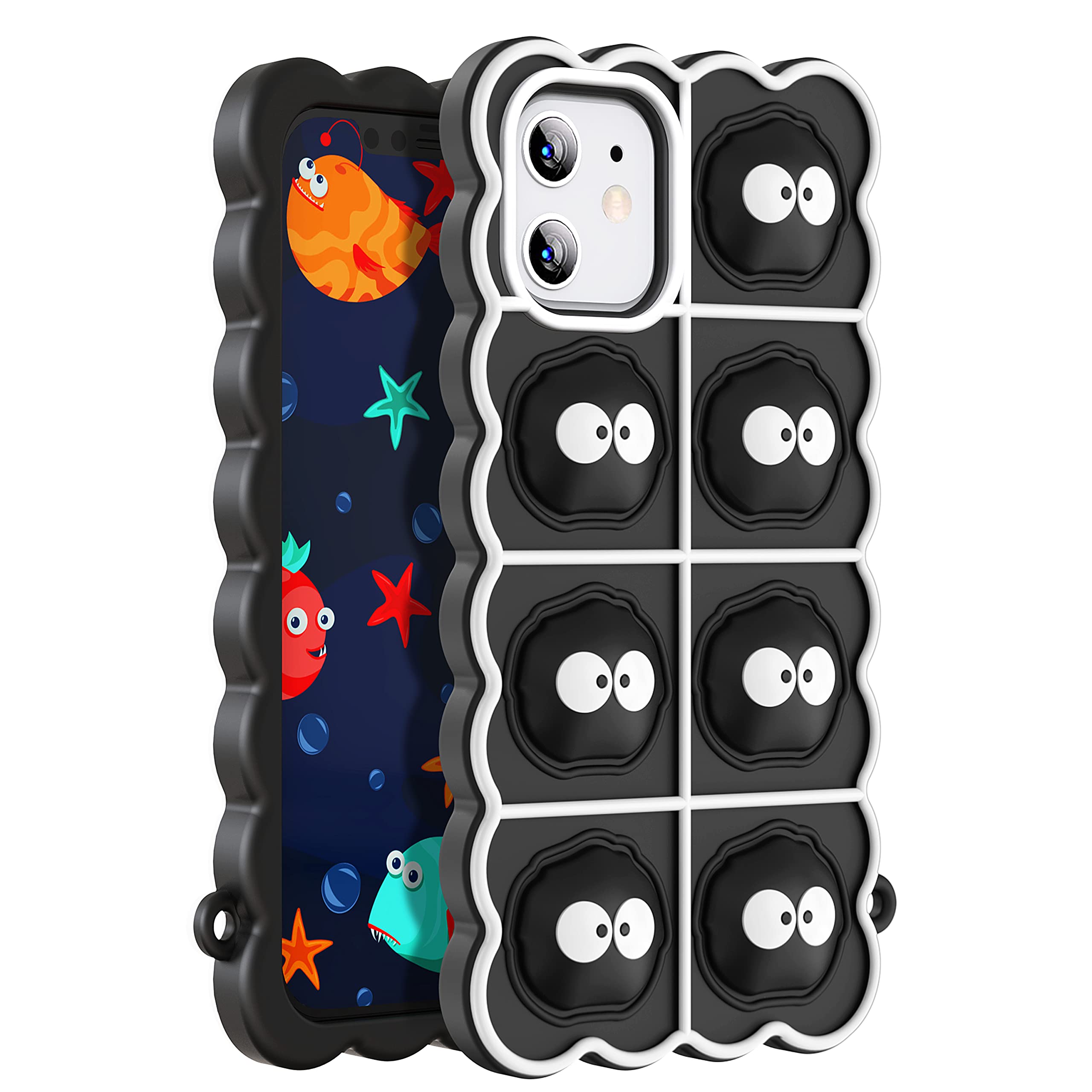 YVPro iPhone 11 Case - Anti-Anxiety Bubble Pop Silicone Cover with Cute Eyes Design for Women & Girls | Stress Relief, Shockproof Protection | Perfect for Office, School & Daily Use