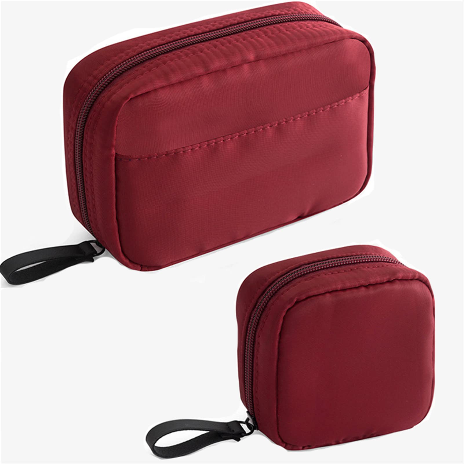 VIONNPPT 2-Pack Waterproof Unisex Travel Toiletry Bag - Portable Cosmetic Organizer for Makeup, Toiletries & Essentials - Perfect Gift for Women, Men, Family & Friends (Red) - Ideal for Travel, Gym, Camping & Daily Use